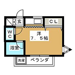 ジュネパレス・ヒロ ワンルームの間取図画像