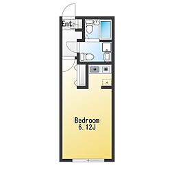ZESTY学芸大学 ワンルームの間取図画像