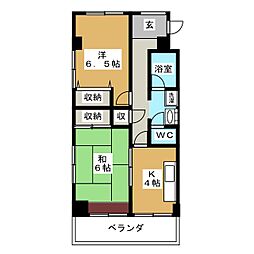 ローズ碑文谷 2Kの間取図画像