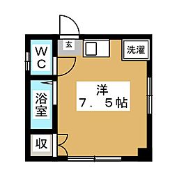 山口ビル ワンルームの間取図画像