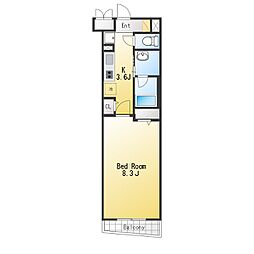 世田谷区下馬6丁目マンション 1Kの間取図画像
