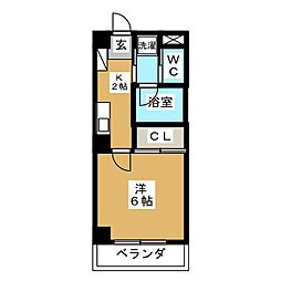 ジュエルコート学芸大壱番館 1Kの間取図画像
