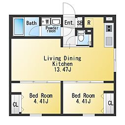 グランピア学芸大学 2LDKの間取図画像
