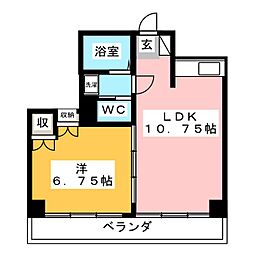 セブンストーリー 1LDKの間取図画像