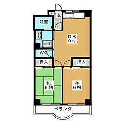 ロイヤルコーポ 2DKの間取図画像