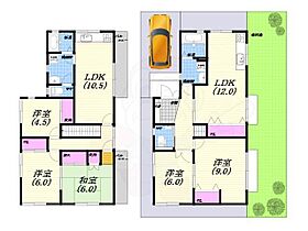 兵庫県西宮市大井手町（賃貸一戸建6LDK・2階・134.14㎡） その2