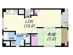松園ハイツ 1LDKの間取図画像