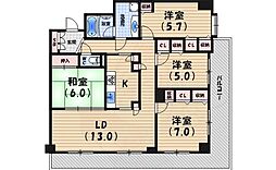 イトーピア苦楽園樋之池町 4LDKの間取図画像