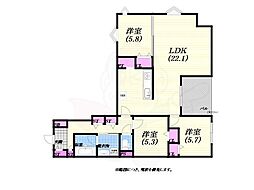 アークハイム翠ヶ丘 3LDKの間取図画像
