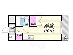 サニーハイツ ワンルームの間取図画像