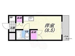 サニーハイツ ワンルームの間取図画像