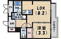 ピノ甲東園 1LDKの間取図画像