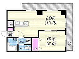アケディア21 1LDKの間取図画像