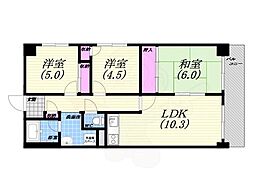 野田マンション 3LDKの間取図画像