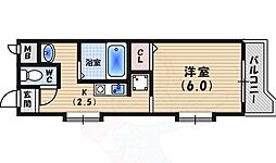 K'sCourt夙川 1Kの間取図画像