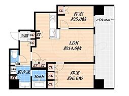 ザ・パークハウス中之島タワー 2LDKの間取図画像