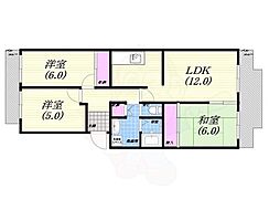 エクセル甲子園 3LDKの間取図画像