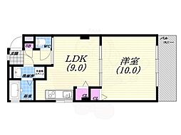 メープル甲子園 1LDKの間取図画像