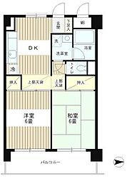 ガーデンハイム上北沢 2DKの間取図画像