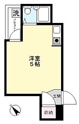 コーポハシモト ワンルームの間取図画像