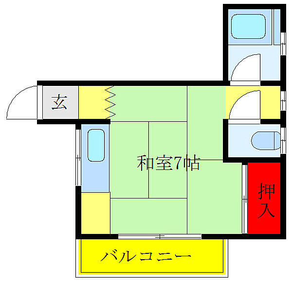 きらく荘 102｜東京都北区赤羽西4丁目(賃貸アパート1R・1階・23.00㎡)の写真 その2