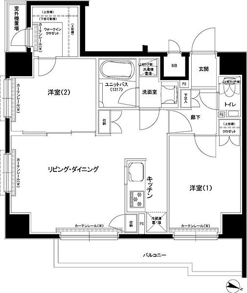 ルーブル東十条 1301｜東京都北区東十条4丁目(賃貸マンション2LDK・13階・57.60㎡)の写真 その2