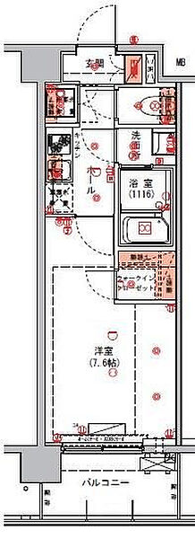 ハーモニーレジデンス東京アーバンスクエア002 608｜東京都板橋区坂下3丁目(賃貸マンション1K・6階・25.95㎡)の写真 その2