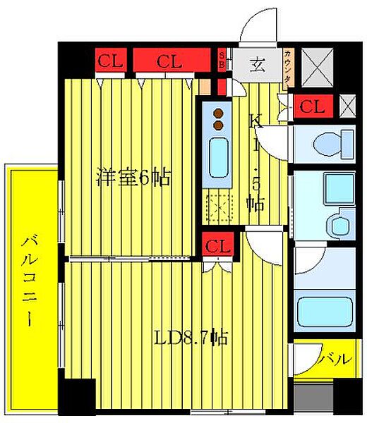 ドゥーエ東十条 ｜東京都北区中十条4丁目(賃貸マンション1LDK・9階・40.87㎡)の写真 その2