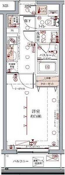 クレヴィスタ板橋志村 504｜東京都板橋区坂下1丁目(賃貸マンション1K・3階・25.57㎡)の写真 その2