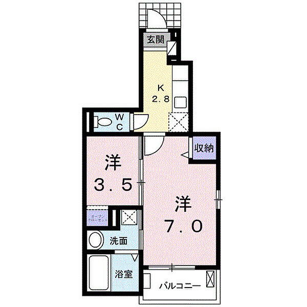 プランドールII 101｜埼玉県川口市大字里(賃貸アパート2K・1階・31.65㎡)の写真 その2