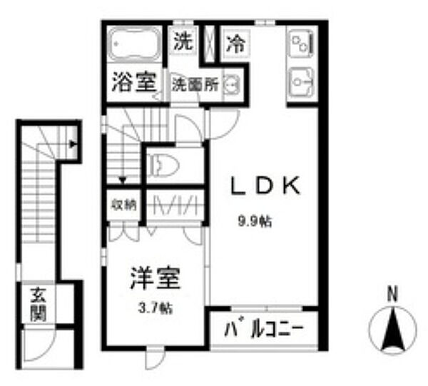 モモハウス 201｜東京都豊島区池袋本町1丁目(賃貸アパート1LDK・2階・41.40㎡)の写真 その2