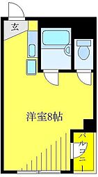 JR京浜東北・根岸線 赤羽駅 徒歩7分の賃貸マンション 2階ワンルームの間取り