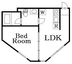 Ｄｅｃｏｒ　Ｂｌｏｃｃｏときわ台 地下1階1LDKの間取り