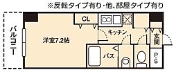 KSBドミール谷町 1Kの間取図画像