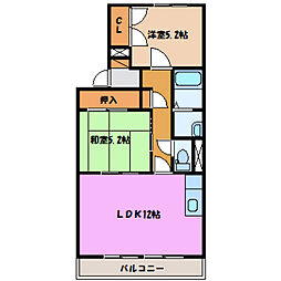 シャトー粟島 2LDKの間取図画像