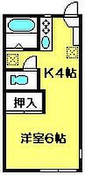 グリーンコーポ 1Kの間取図画像