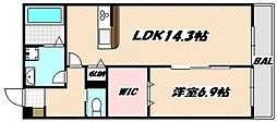 JR総武線 東船橋駅 徒歩16分の賃貸アパート 1階1LDKの間取り