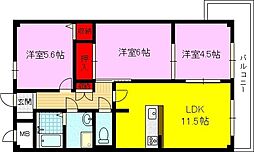 グランビュー・サン 3LDKの間取図画像
