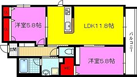 シャーメゾンハーベスト長田西 103 ｜ 大阪府東大阪市長田西１丁目5-41（賃貸マンション2LDK・1階・57.58㎡） その2