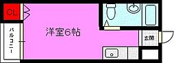 コスモハイム ワンルームの間取図画像