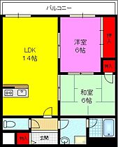 アルブル  ｜ 大阪府東大阪市箕輪２丁目（賃貸マンション2LDK・1階・56.84㎡） その2