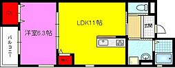 イゾラM 1LDKの間取図画像