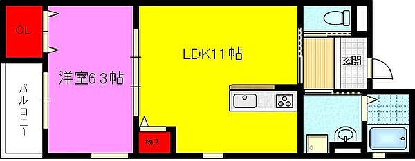 ISOLA　M 302｜大阪府大東市灰塚５丁目(賃貸アパート1LDK・3階・40.50㎡)の写真 その2