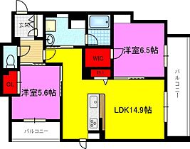 シャーメゾンルナピエナ 301 ｜ 大阪府東大阪市稲田上町１丁目13-10（賃貸マンション2LDK・3階・63.49㎡） その2