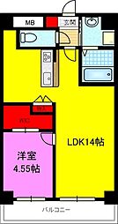 Allier鴻池元町(アリエ) 1LDKの間取図画像