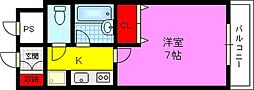 ラフィーネM 1Kの間取図画像
