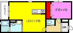 イゾラM 1LDKの間取図画像