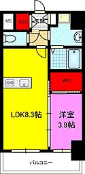 エステムコート大阪オリエンス 1LDKの間取図画像