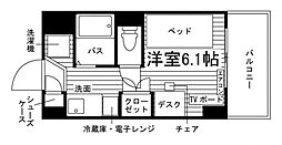 学生会館 D-PLACE下高井戸[食事付き] 2階ワンルームの間取り