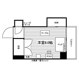 ユニハーモニー市が尾 ワンルームの間取図画像